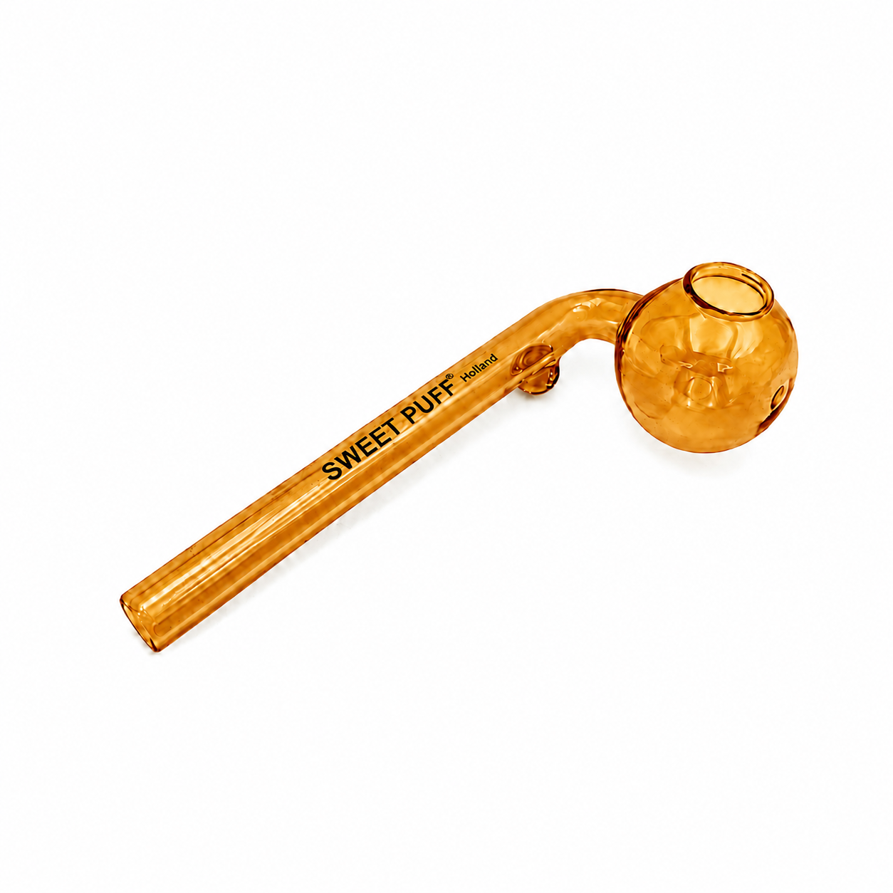 Full Colour Sweet Puff Glass Pipe 12cm Amber