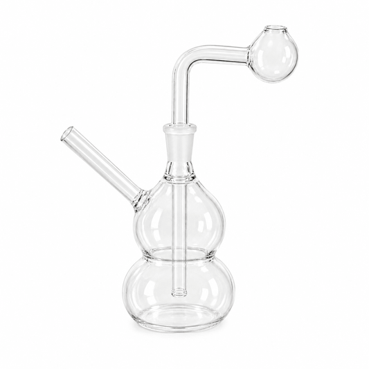 Double Bubble Glass Water Pipe 13cm