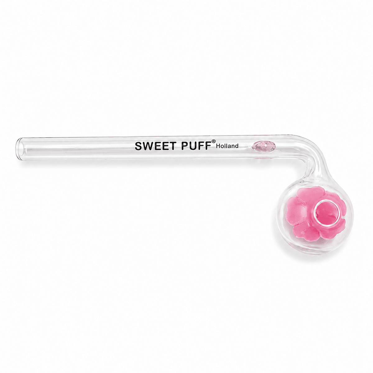 Flower Sweet Puff Glass Pipe 14cm Pink