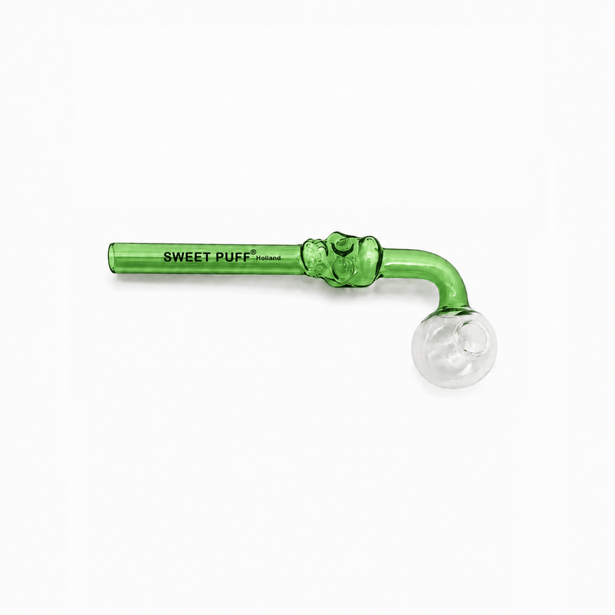 Full Colour Skull Sweet Puff Glass Pipe 14cm - Oz Sweet Puff