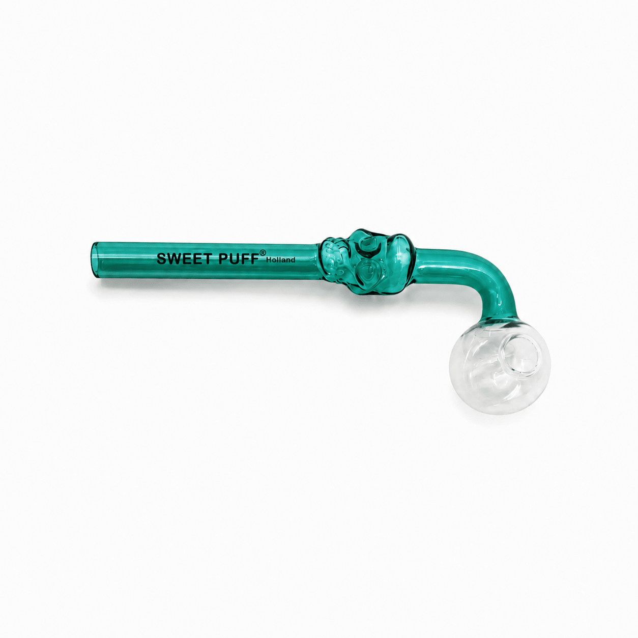 Full Colour Skull Sweet Puff Glass Pipe 14cm - Oz Sweet Puff