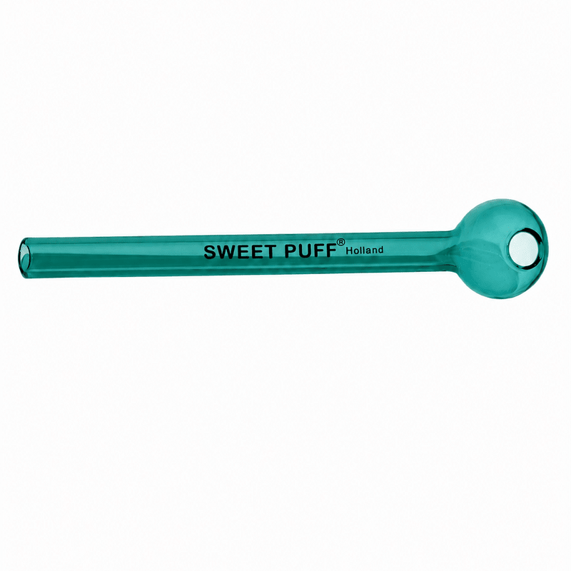 Full Colour Straight Sweet Puff Glass Pipe 12cm - Oz Sweet Puff