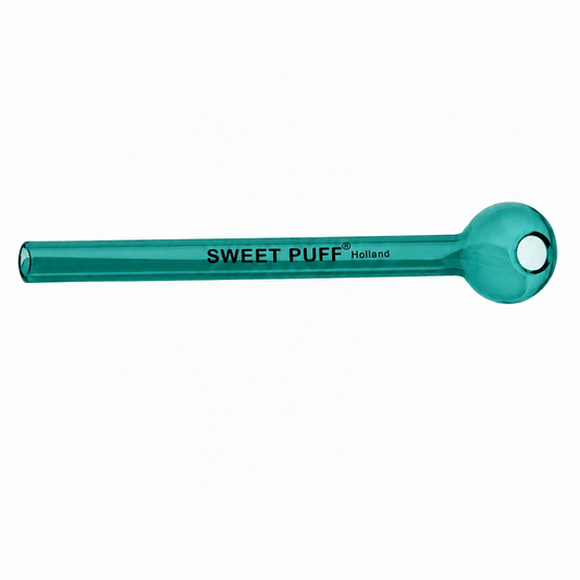 Full Colour Straight Sweet Puff Glass Pipe 12cm - Oz Sweet Puff