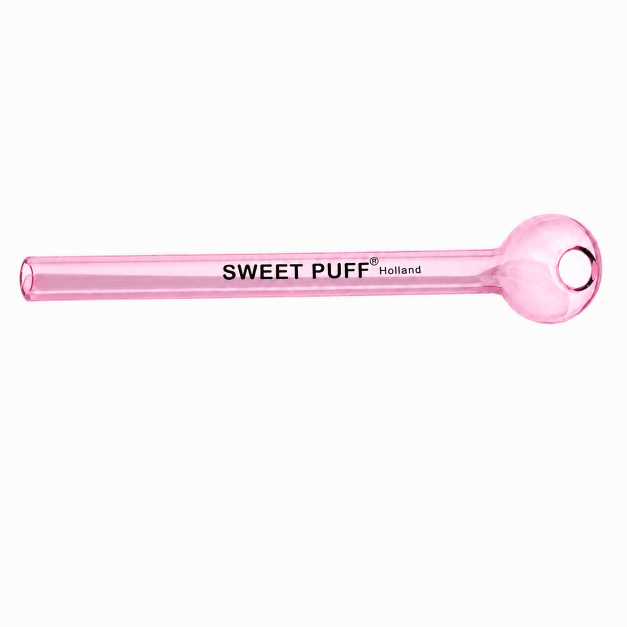 Full Colour Straight Sweet Puff Glass Pipe 12cm - Oz Sweet Puff