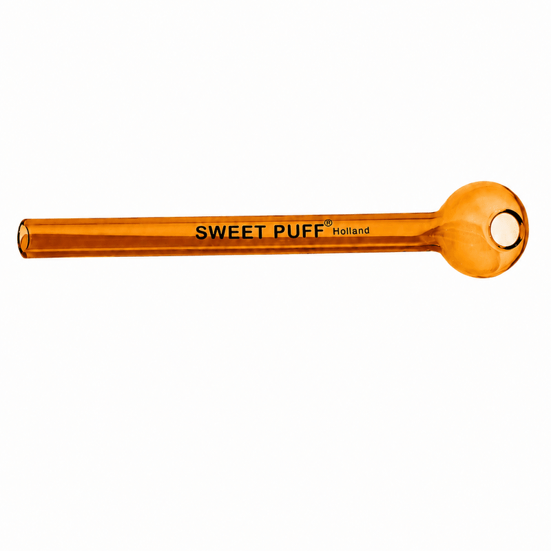 Full Colour Straight Sweet Puff Glass Pipe 12cm - Oz Sweet Puff
