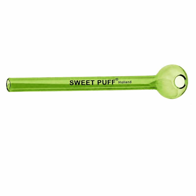 Full Colour Straight Sweet Puff Glass Pipe 12cm - Oz Sweet Puff