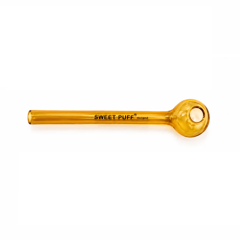 Full Colour Straight Sweet Puff Glass Pipe 14cm - Oz Sweet Puff