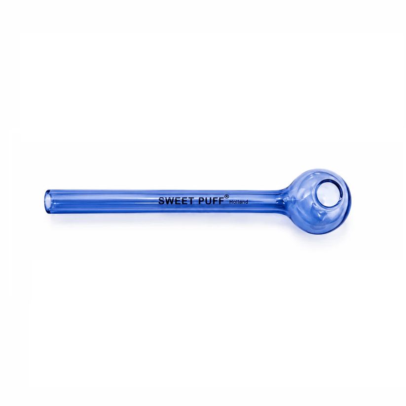 Full Colour Straight Sweet Puff Glass Pipe 14cm - Oz Sweet Puff