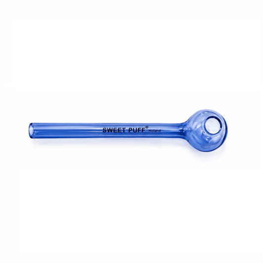Full Colour Straight Sweet Puff Glass Pipe 14cm - Oz Sweet Puff
