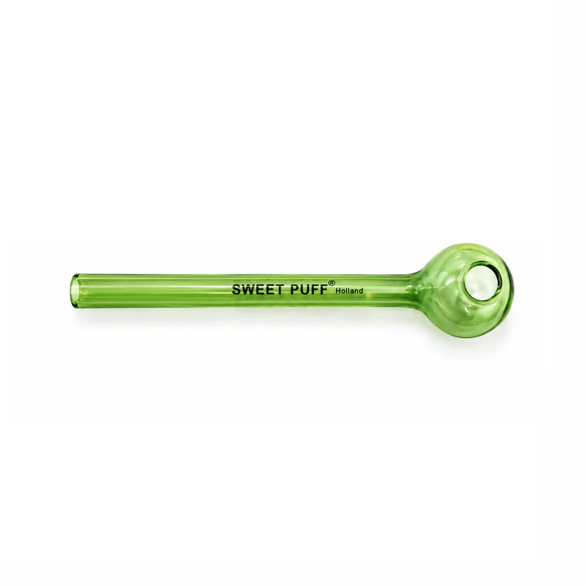 Full Colour Straight Sweet Puff Glass Pipe 14cm - Oz Sweet Puff