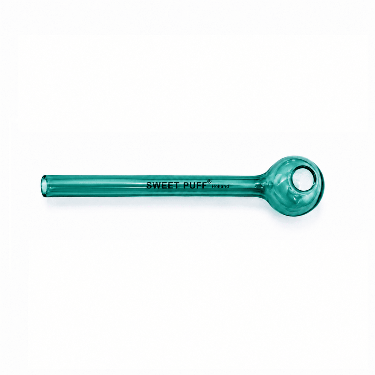 Full Colour Straight Sweet Puff Glass Pipe 14cm - Oz Sweet Puff