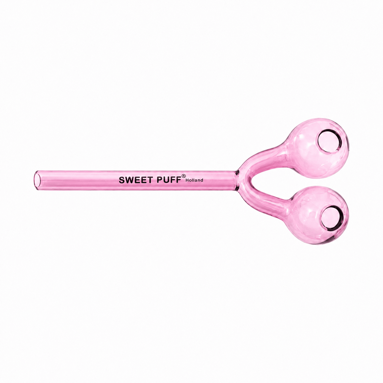 Full Colour Twin Bowl Sweet Puff Glass Pipe 15cm - Oz Sweet Puff