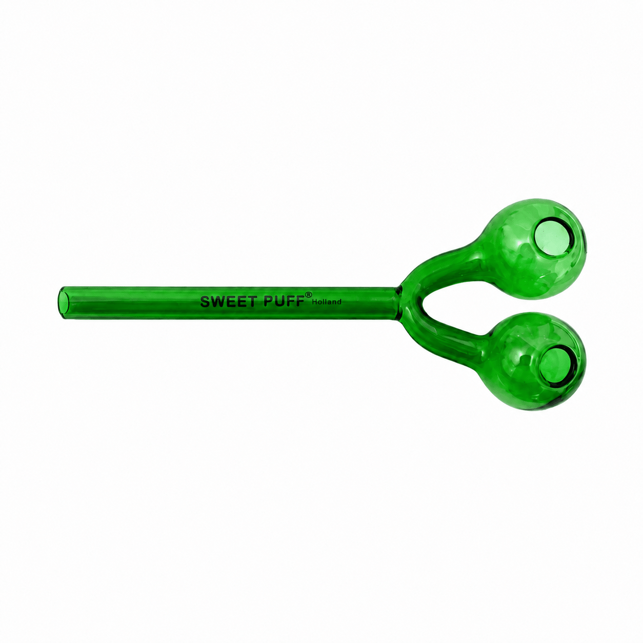 Full Colour Twin Bowl Sweet Puff Glass Pipe 15cm - Oz Sweet Puff