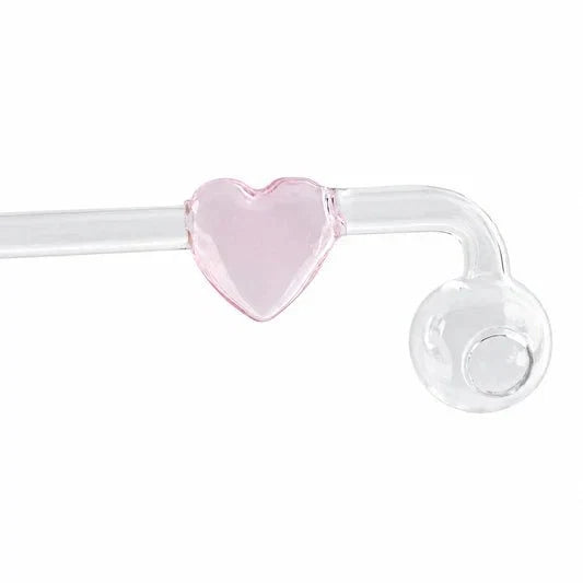 Love Heart Sweet Puff Glass Pipe 14cm - Oz Sweet Puff