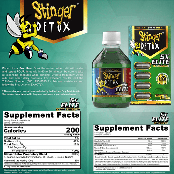 Stinger 5x Elite Combo (Drink+Caps) - Oz Sweet Puff