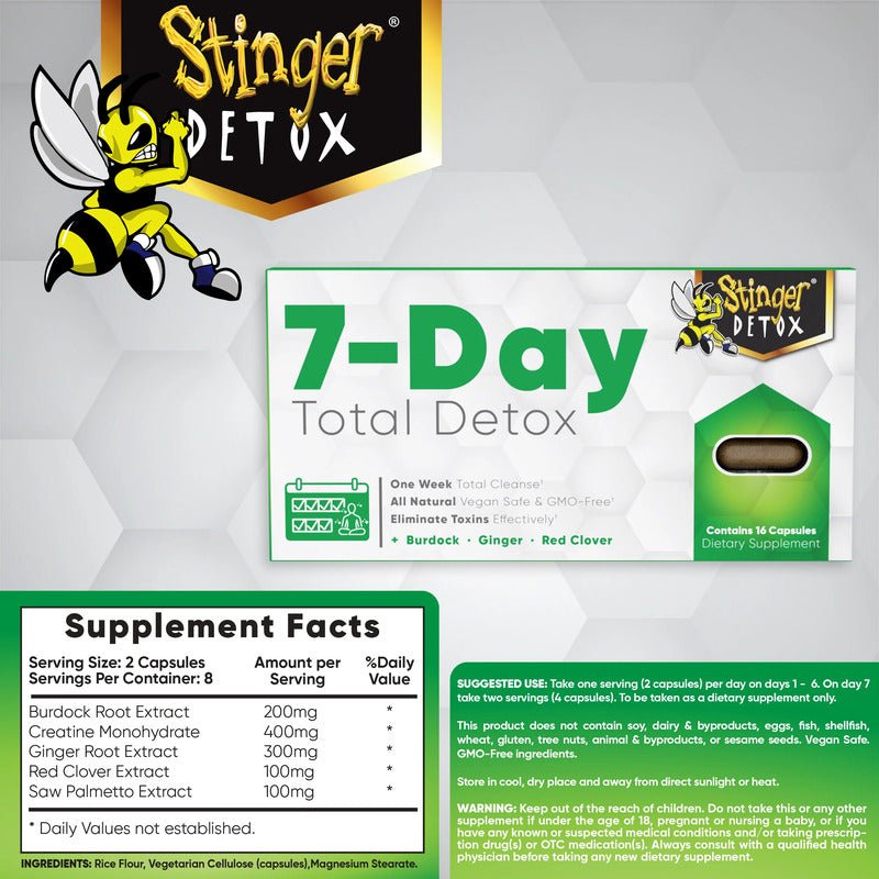 Stinger 7-Day Tablets Total Detox Permanent Cleanser - Oz Sweet Puff