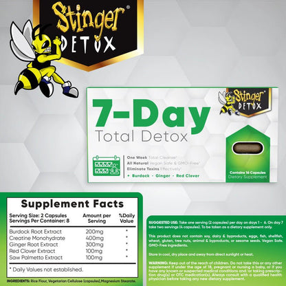 Stinger 7-Day Tablets Total Detox Permanent Cleanser - Oz Sweet Puff