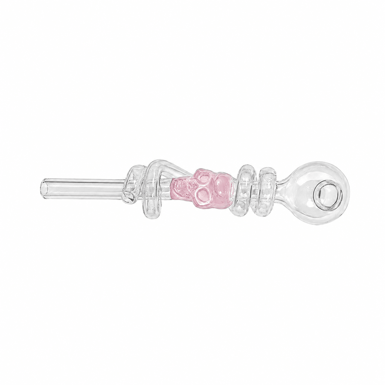 Swirl Skull Sweet Puff Glass Pipe 14cm - Oz Sweet Puff