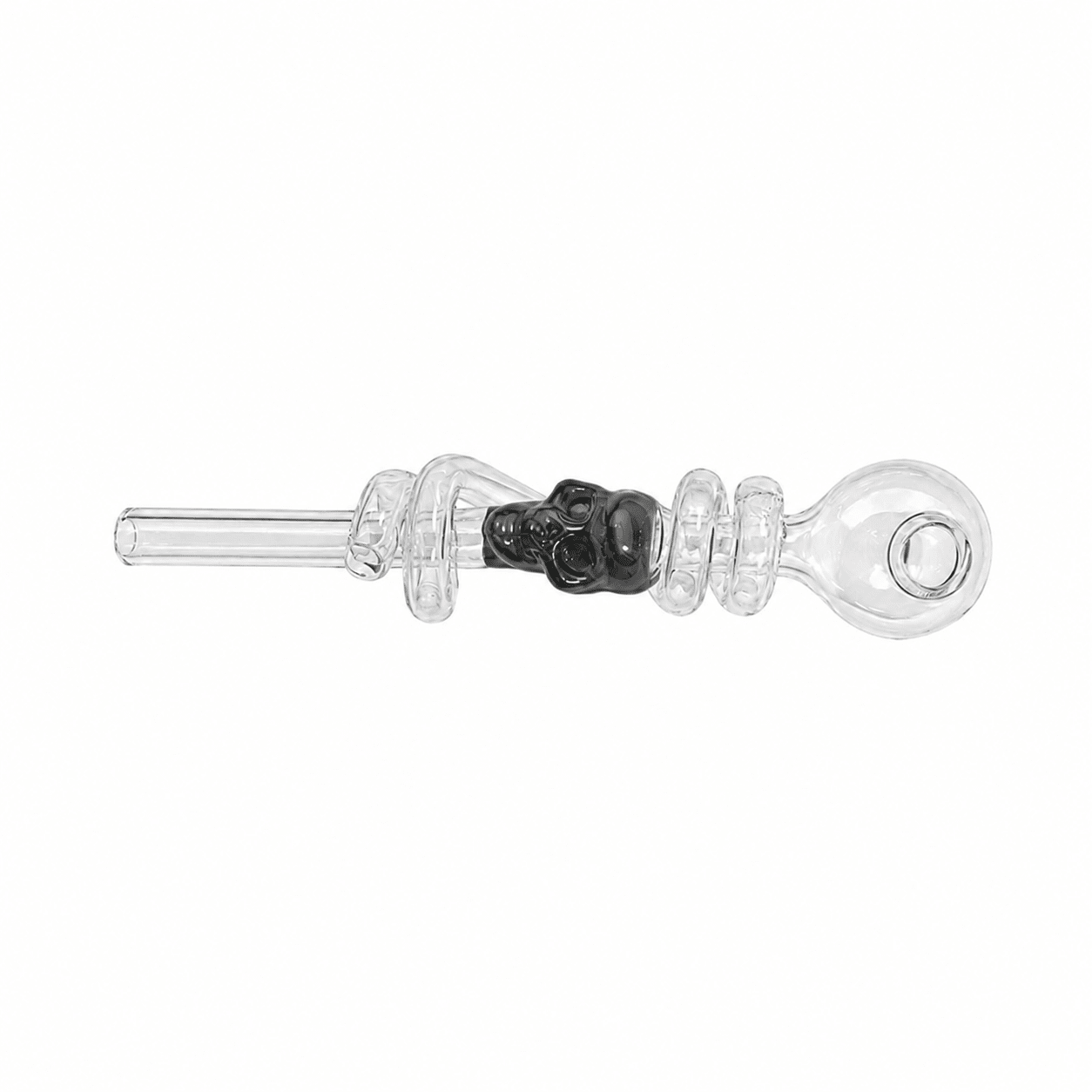 Swirl Skull Sweet Puff Glass Pipe 14cm - Oz Sweet Puff