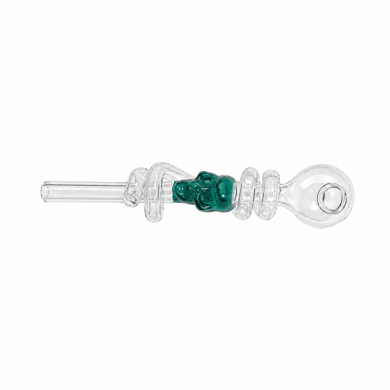 Swirl Skull Sweet Puff Glass Pipe 14cm - Oz Sweet Puff