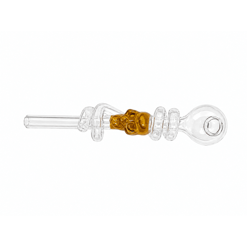 Swirl Skull Sweet Puff Glass Pipe 14cm - Oz Sweet Puff