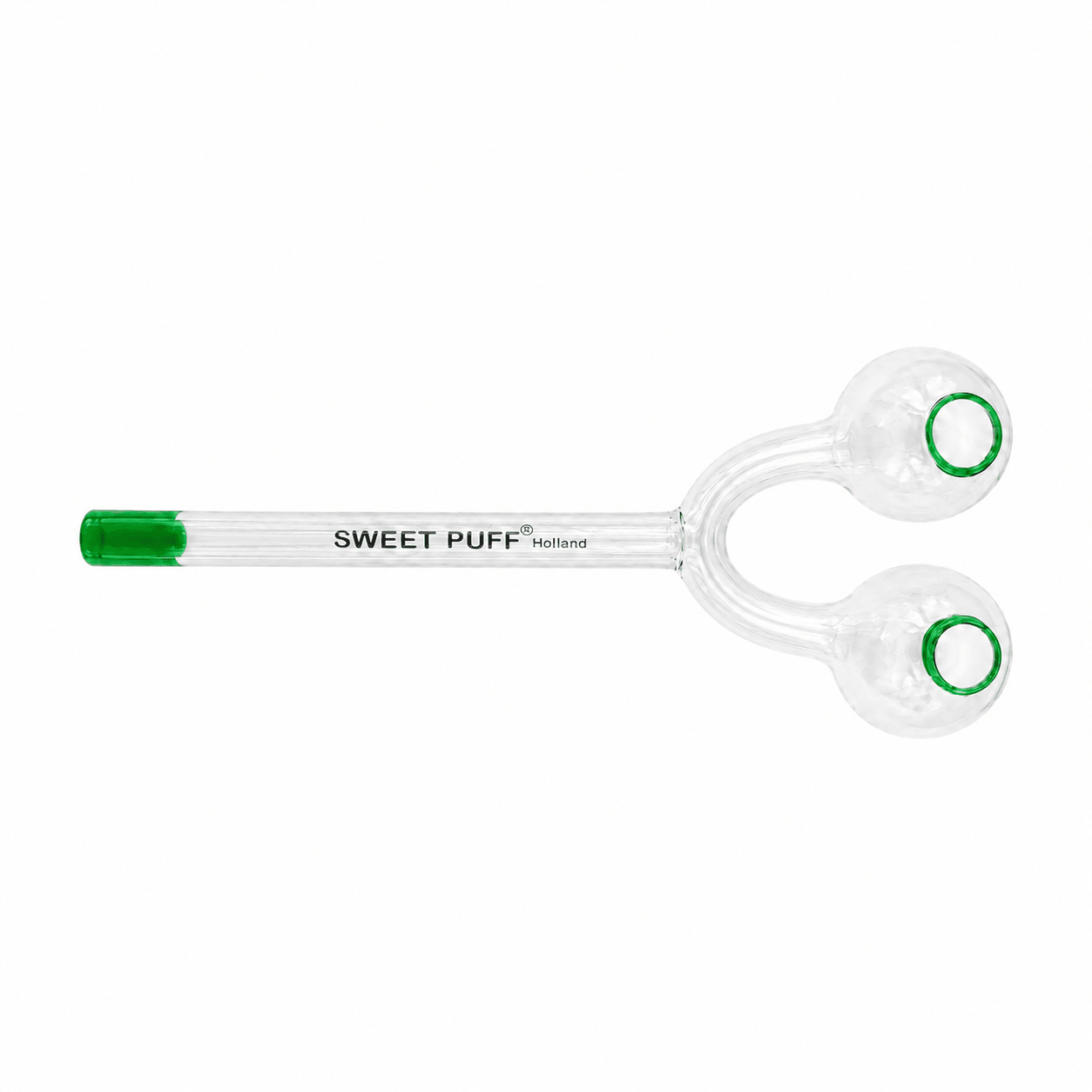Twin Bowl Sweet Puff Glass Pipe 15cm - Oz Sweet Puff