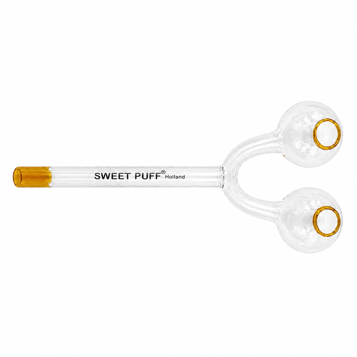 Twin Bowl Sweet Puff Glass Pipe 15cm - Oz Sweet Puff