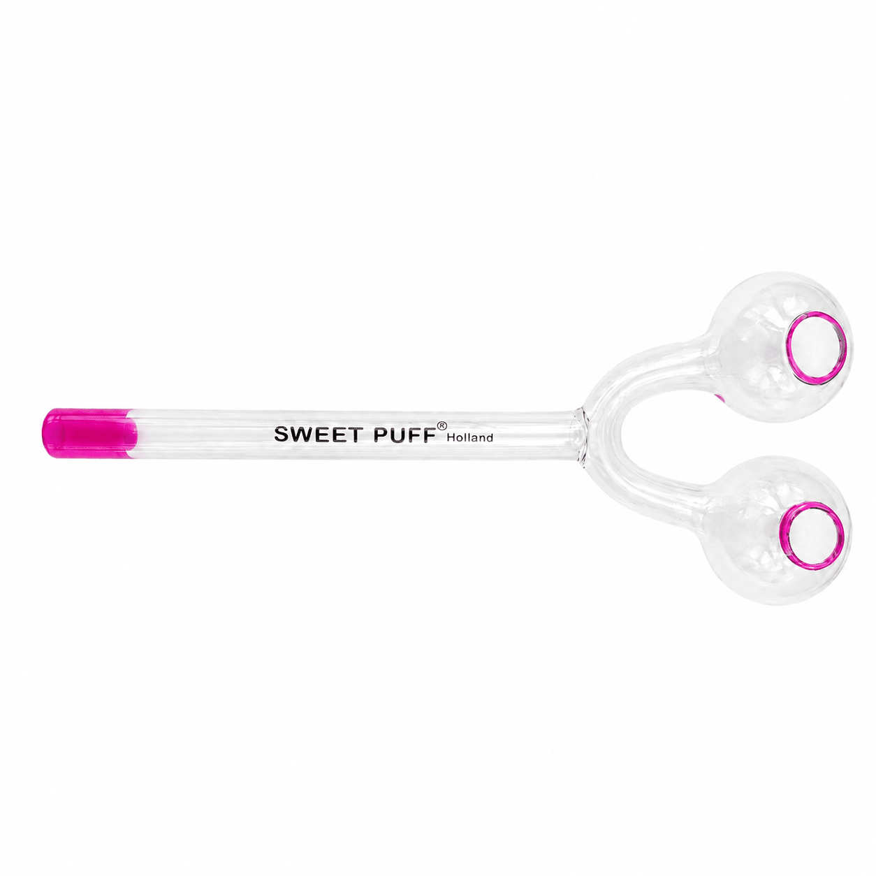 Twin Bowl Sweet Puff Glass Pipe 15cm - Oz Sweet Puff